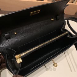 ケリーロング トゥー・ゴー Kelly to go  ヴォーエプソン epsom  89/Black (Noir) ブラック ゴールド金具   kellyto-064 全手縫い