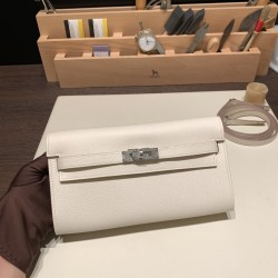 エルメス ケリーウォレット ロング トゥーゴー Kelly Wallet Long To Go  ヴォーエプソン epsom  クレx ジョーヌプッサン 10/Craie & 1Z/Jaune Poussin  シルバー金具  kellyto-066 全手縫い