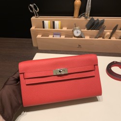 ケリーロング トゥー・ゴー Kelly to go  ヴォーエプソン epsom  S3/Rouge Cœur  ルージュクー シルバー金具  kellyto-067 全手縫い