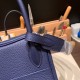 エルメス リンディ26 Clemence トリヨンクレマンス ブルーサフィール 73/ Blue Saphir ゴールド金具 lindy26-042 全手縫い