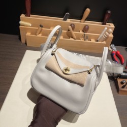 エルメス リンディミニ19 Mini Lindy  swift スイフト パールグレー 80 /Pearl Grey  ゴールド金具  lindymini-007 