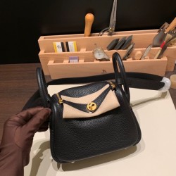 エルメス リンディミニ19 Mini Lindy Clemence トリヨンクレマンス ブラック 89 /Black  ゴールド金具  lindymini-050 全手縫い