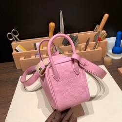 エルメス リンディミニ19 Mini Lindy Clemence トリヨンクレマンス モーヴシルベストル X9 /Mauve Sylindyminiestre   シルバー金具  lindymini-104 全手縫い