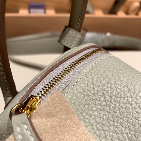 エルメス リンディミニ19 Mini Lindy Clemence トリヨンクレマンス パールグレー 80 / Pearl Grey  ゴールド金具  lindymini-108 全手縫い