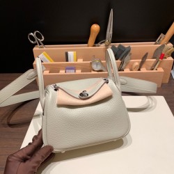 エルメス リンディミニ19 Mini Lindy Clemence トリヨンクレマンス パールグレー 80 / Pearl Grey    シルバー金具  lindymini-109 全手縫い