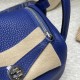 【Mini Lindy】目を引く「7T ブルーエレクトリック」× シルバー金具 軽量＆大容量 小柄・背高い方両方にマッチする個性的なミニバッグ