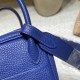 【Mini Lindy】目を引く「7T ブルーエレクトリック」× シルバー金具 軽量＆大容量 小柄・背高い方両方にマッチする個性的なミニバッグ