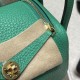 【Mini Lindy】さわやか「6W ミント」× ゴールド金具 軽量＆大容量 小柄・背高い方両方にピッタリなエレガントミニバッグ