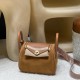 【Mini Lindy】アンティークゴールド × スワイフトレザー 鹿皮パネル 大人の落ち着いたヴィンテージデザイン 出荷準備中