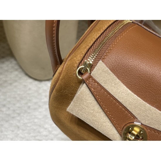 【Mini Lindy】アンティークゴールド × スワイフトレザー 鹿皮パネル 大人の落ち着いたヴィンテージデザイン 出荷準備中