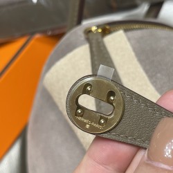 【Mini Lindy】鹿皮 × スワイフトレザー 8C グリエレファント ゴールド金具 大人の落ち着いたニュートラルデザイン 出荷準備中