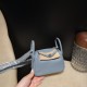【Mini Lindy】スワイフトレザー 75 ブルージーン デニム風の落ち着いたグレーブルー 小サイズで大容量のハンドバッグ