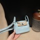【Mini Lindy】スワイフトレザー U2 ブルーゼフィール × シルバー金具 夏の清涼感たっぷりのミントブルーバッグ