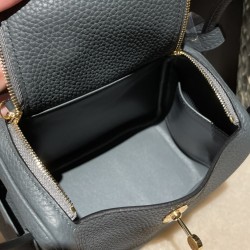 【Mini Lindy Clemence（TC）】トリヨン加工「Y7 ブルーオラージュ」× クレマンスレザー 明るさと落ち着きのバランス完璧な日常必須ミニバッグ