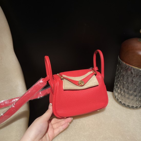 【Mini Lindy Clemence（TC）】トリヨンクレマンス ×T5 ローズジャイプール 落ち着いたインディアンピンク 大人の優雅さと可愛らしさを兼ね備えた日常ミニバッグ