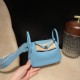Mini Lindy Clemence(TC)P3 ブルーノール × シルバー金具 北欧の海をイメージしたクールブルー 大人の日常に輝きを加える新入荷ミニバッグ Mini Lindy Clemence(TC)P3 ブルーノール × シルバー金具 北欧の海をイメージしたクールブルー 大人の日常に輝きを加える新入荷ミニバッグ