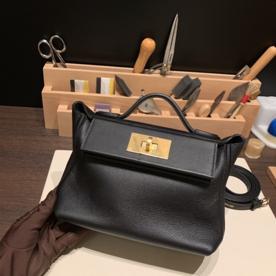 エルメス ケリー  21cm Mini2424  89 /Black (Noir)  ゴールド金具 21cm  全手縫い