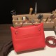 エルメス ケリー  21cm Mini2424 2424 evercolor S3/Rouge Cœur シルバー金具 全手縫い