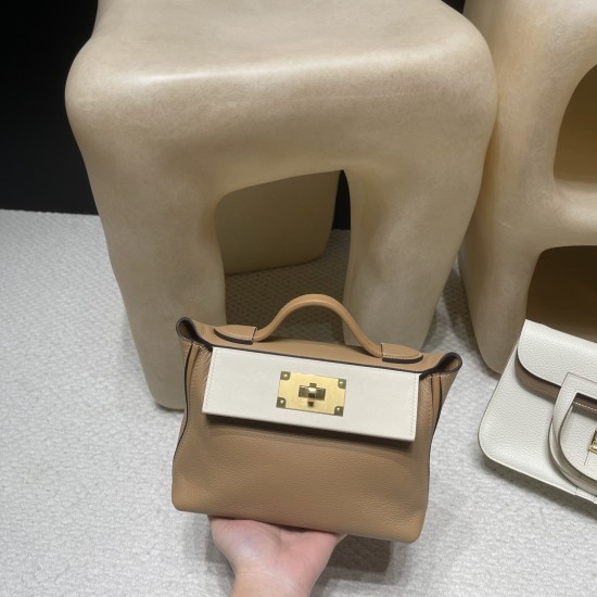 2424mini 0M/Chai×6C/Cuivre×I2/Nata 金色金具｜落ち着きのマルチカラー 大人のミニバッグ