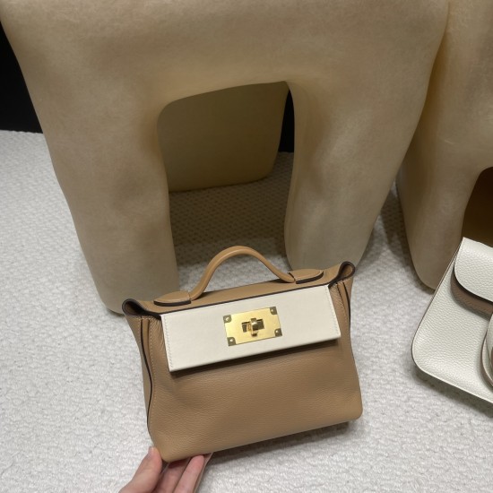 2424mini 0M/Chai×6C/Cuivre×I2/Nata 金色金具｜落ち着きのマルチカラー 大人のミニバッグ