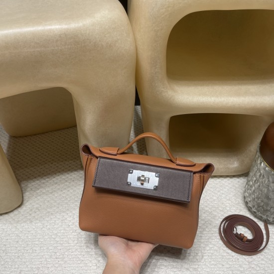 【New カラー】2023 Mauve Pale  モーヴ・ペール &0G/Rouge Sellier  ルージュセリエ mini24/24 地味でノンチャラントなミニバッグ｜肩紐可変＆マルチウェア対応