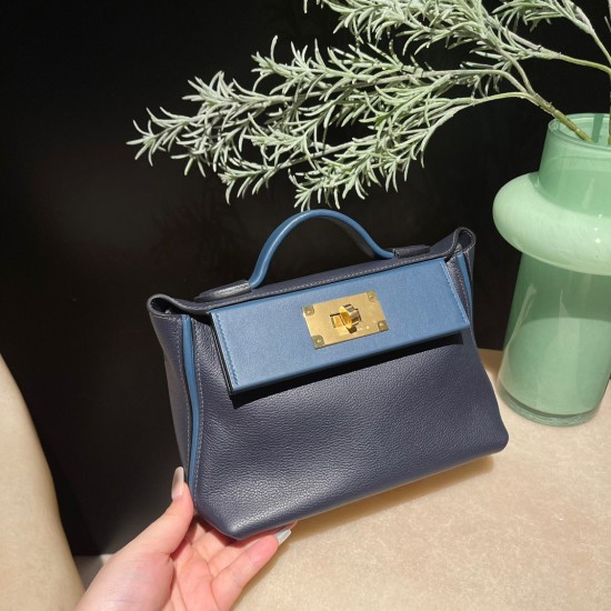 【人気爆品】 Blue nuit ブルーニュイ@sw 78/Blue Marine  ブルーマリン 2424mini 地味でノンチャラントなミニバッグ｜肩紐可変＆ツートンカラー