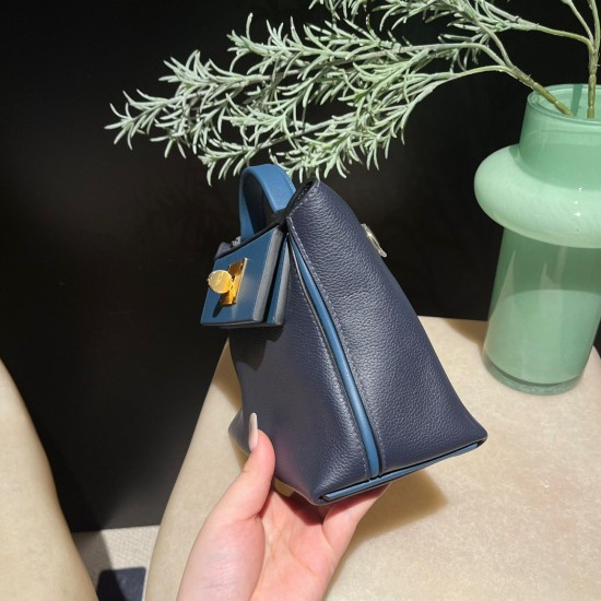【人気爆品】 Blue nuit ブルーニュイ@sw 78/Blue Marine  ブルーマリン 2424mini 地味でノンチャラントなミニバッグ｜肩紐可変＆ツートンカラー