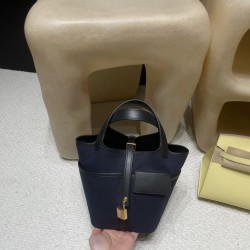 ピコタンロック18/PM  cargo picotin ブラック ツイルアッシュ  78/Blue Marine  ブルーマリン ゴールド金具 全手縫い