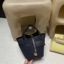 ピコタンロック18/PM  cargo picotin ブラック ツイルアッシュ  78/Blue Marine  ブルーマリン ゴールド金具 全手縫い