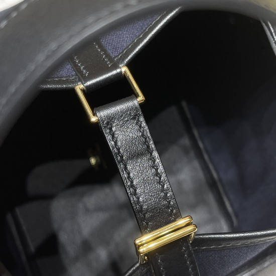 ピコタンロック18/PM cargo picotin ブラック ツイルアッシュ 78/Blue Marine ブルーマリン ゴールド金具 全手縫い ピコタンロック18/PM cargo picotin ブラック ツイルアッシュ 78/Blue Marine ブルーマリン ゴールド金具 全手縫い