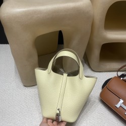 ピコタンロック18/PM  New stock  picotin I8 Jaune Milton  ジョーヌミルトンジョーヌミルトン【2024年春夏新色】 シルバー金具 全手縫い
