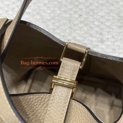 ピコタンロック18/PM  トリヨンクレマンス CLEMENCE   TC  picotin I8   S2/风衣灰/Trench トレンチ 【2024年春夏新色】 ゴールド金具 全手縫い
