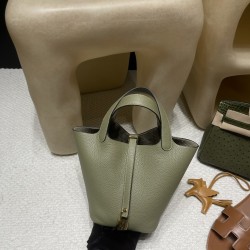 ピコタンロック18/PM トリヨンクレマンス CLEMENCE TC  Q1/Sauge  セージ シルバー金具 全手縫い