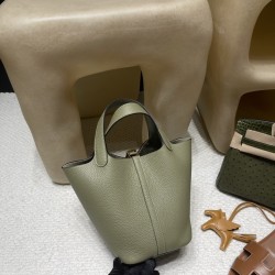 ピコタンロック18/PM トリヨンクレマンス CLEMENCE TC  Q1/Sauge  セージ シルバー金具 全手縫い