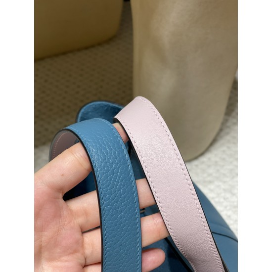 ピコタンロック18/PM トリヨンクレマンス CLEMENCE  TC  75/Blue Jean  ブルージーン& 09 Mauve Pale  モーヴ・ペール エルメスの2022AWに発表された新色,シルバー金具 全手縫い
