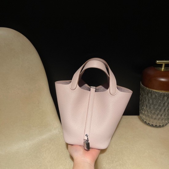 ピコタンロック18/PM トリヨンクレマンCLEMENCE  TC  09 Mauve Pale  2023   モーヴ・ペール エルメスの2022AWに発表された新色  シルバー金具 全手縫い