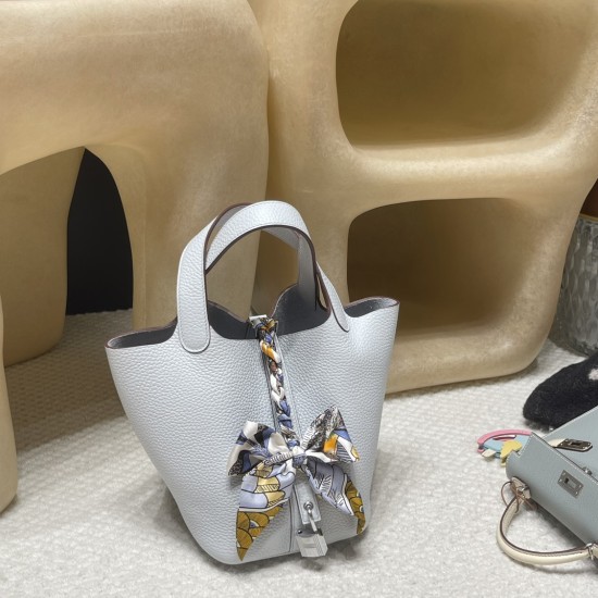 ピコタンロック18/PM トリヨンクレマンCLEMENCE  TC  7R /Azur アズール    シルバー金具 全手縫い