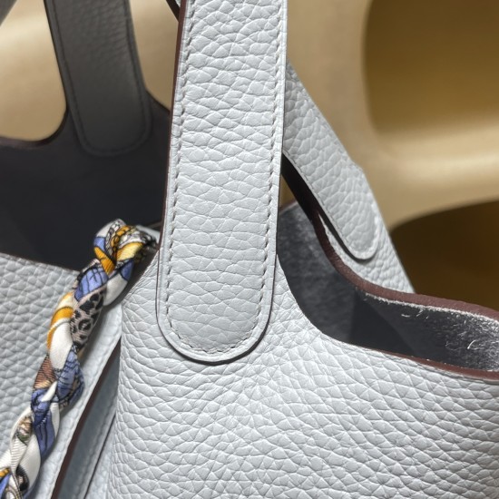 ピコタンロック18/PM トリヨンクレマンCLEMENCE  TC  7R /Azur アズール    シルバー金具 全手縫い