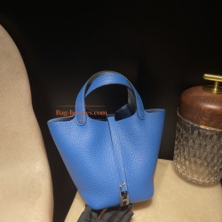 T7/Blue Hydra  ブルーイドラ & U2/Blue Zephyr ブルーゼフィール シルバー金具 Picotin Lock 18/PMピコタンロック18/PM トリヨンクレマンCLEMENCE  TC