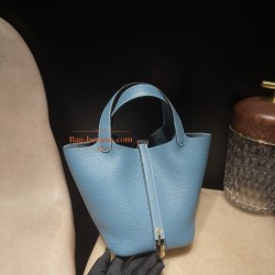 75 /Blue Jean  ブルージーン ゴールド金具 Picotin Lock 18/PMピコタンロック18/PM トリヨンクレマンCLEMENCE  TC
