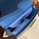 エルメスVerrou Mini 17センチ オーストリッチ T7/Blue Hydra  ブルーイドラ シルバー金具  Verrou-017 全手縫い