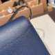 エルメス Roulis 19cm エバーカラー 73/Blue Saphir  ブルーサフィールx ブルーフリーダ ゴールド金具   Roulis-033 全手縫い