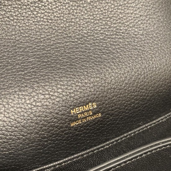 エルメス Roulis 19cm エバーカラー 89/Black (Noir) ブラック ゴールド金具   Roulis-039 全手縫い