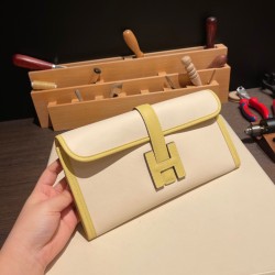 エルメス Jige Elan 29 Clutch スイフト swift I2/Nata  ナタ & 1Z/Jaune Poussin  ジョーヌプッサン  JigeElan-078 全手縫い