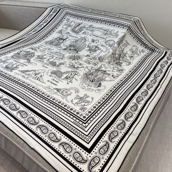 Hermes エルメス セイラータトゥーバンダナ 140 ショール Hermes エルメス セイラータトゥーバンダナ 140 ショール