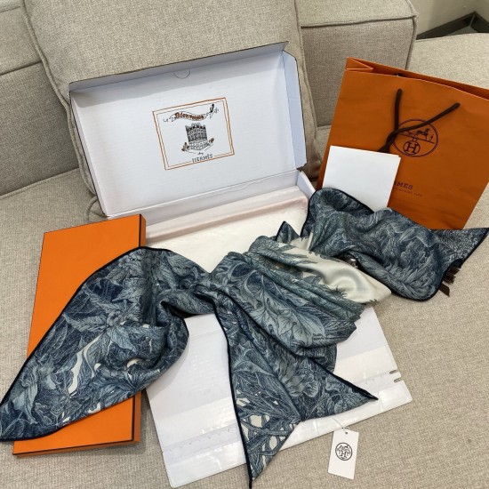 Hermes  エルメス パレルモ植物園 140 ショール 