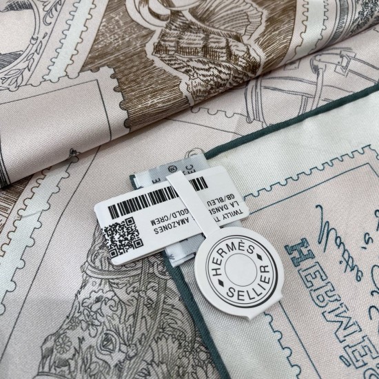 Hermes  エルメス フーボー郵便切手収集家 90 スカーフ 