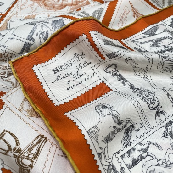 Hermes エルメス フーボー郵便切手収集家 90 スカーフ Hermes エルメス フーボー郵便切手収集家 90 スカーフ