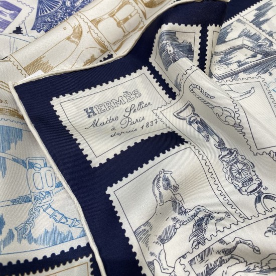 Hermes エルメス フーボー郵便切手収集家 90 スカーフ Hermes エルメス フーボー郵便切手収集家 90 スカーフ