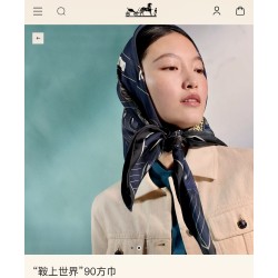 Hermes  エルメス 鞍上の世界 90 スカーフ 